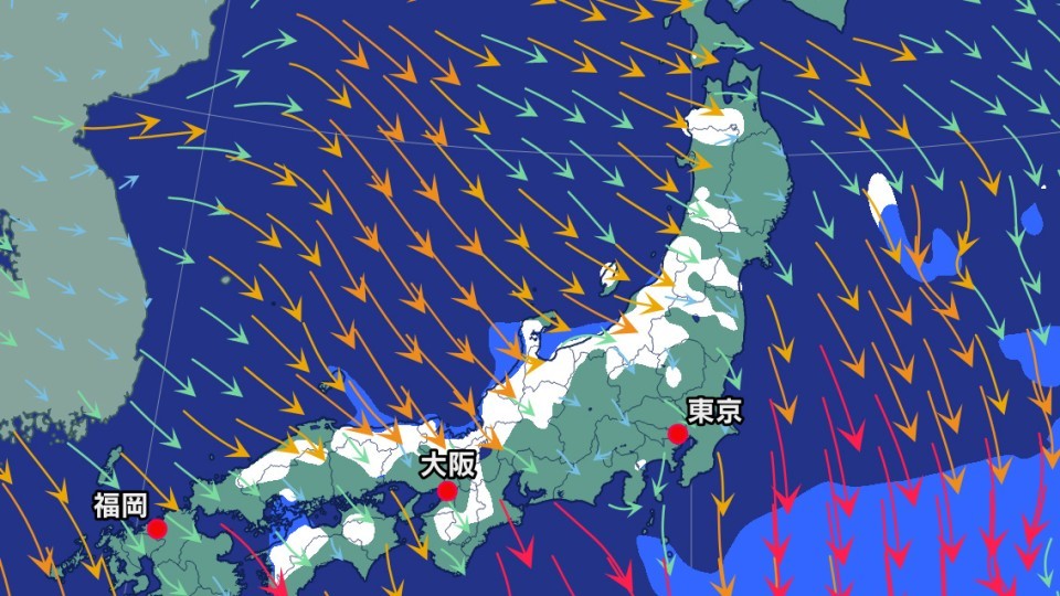 24日午後3時の予報（気象庁）