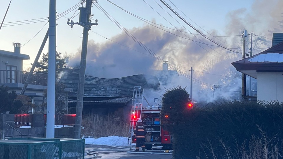 火事があった北海道伊達市南稀府町の住宅