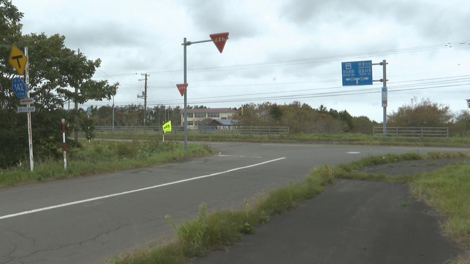 事故現場（22日午後　北海道根室市別当賀）