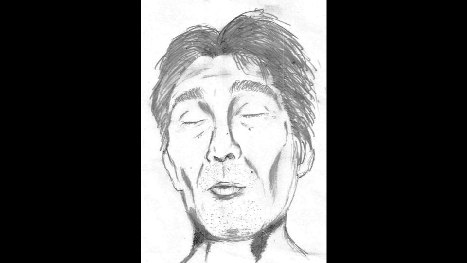 男性の似顔絵（提供：北海道警察）