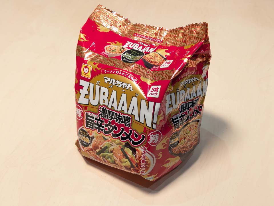 東洋水産 マルちゃんＺＵＢＡＡＡＮ！　濃厚味噌旨辛タンメン３食パック　イメージ画像
