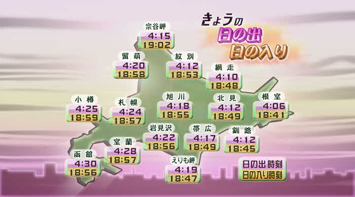 日の出 日の入り情報 Hbc北海道放送